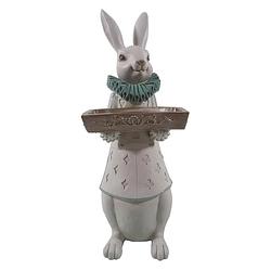 Foto van Clayre & eef decoratie beeld konijn 15*13*37 cm meerkleurig polyresin