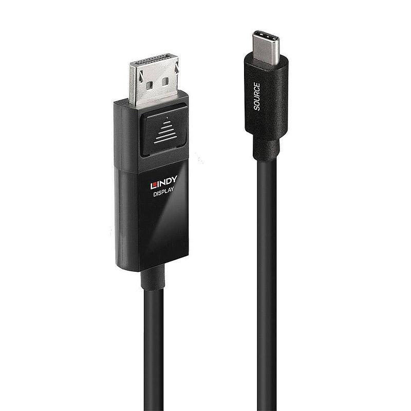 Foto van Lindy usb-kabel usb-c stekker, displayport stekker 3 m zwart 43343