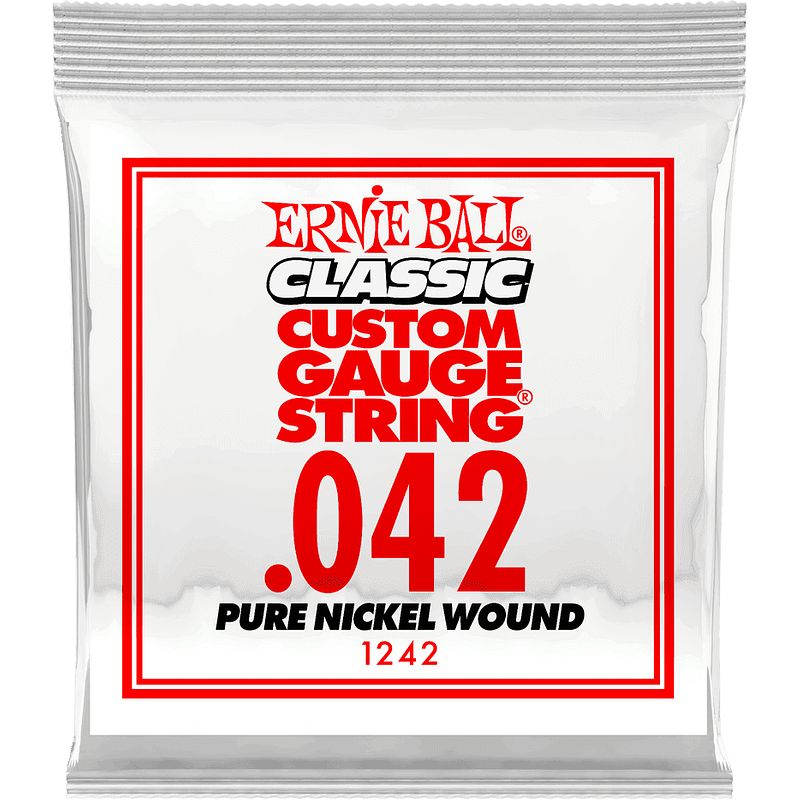 Foto van Ernie ball 1242 .042 classic pure nickel wound losse snaar voor elektrische gitaar