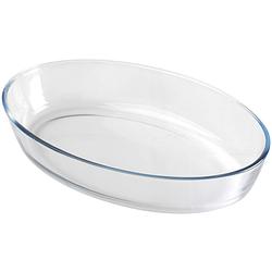 Foto van Chef traiteur ovenschaal van borosilicaat glas - ovaal - 3 liter - 35 x 24 x 7 cm - ovenschalen