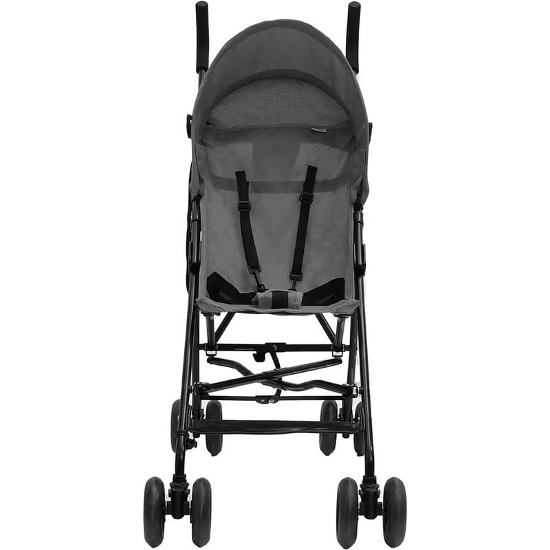 Foto van The living store buggy - peuter - lichtgrijs/zwart - staal/linnen - 43 x 64 x 97 cm