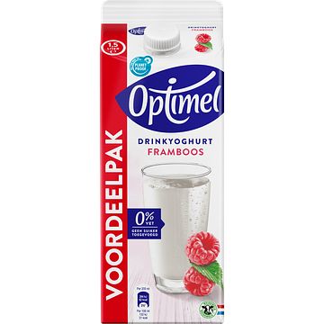 Foto van Optimel drinkyoghurt framboos 0% vet 1 x 1. 5l bij jumbo