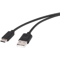 Foto van Renkforce usb-kabel usb 2.0 usb-a stekker, usb-c stekker 1.50 m zwart vergulde steekcontacten rf-4288950