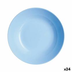 Foto van Diep bord luminarc diwali blauw glas (20 cm) (24 stuks)