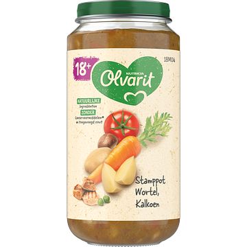 Foto van Olvarit stamppot wortel kalkoen 18+ maanden 250g bij jumbo