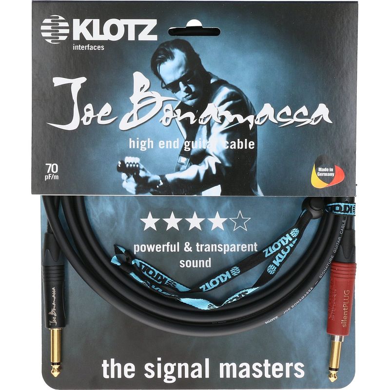 Foto van Klotz jbnpsp090 joe bonamassa gitaarkabel met silentplug 9 meter recht - recht