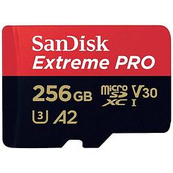 Foto van Sandisk extreme pro microsdxc-kaart 256 gb class 10 uhs-i schokbestendig, waterdicht