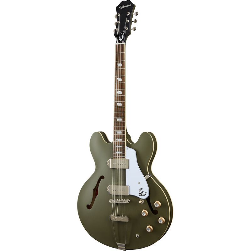 Foto van Epiphone casino worn olive drab semi-akoestische gitaar