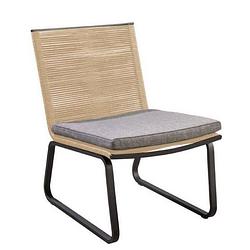 Foto van Yoi - kome lounge chair alu black/rope natural/soil