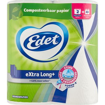 Foto van Edet extra long+ keukenpapier 2 rollen bij jumbo