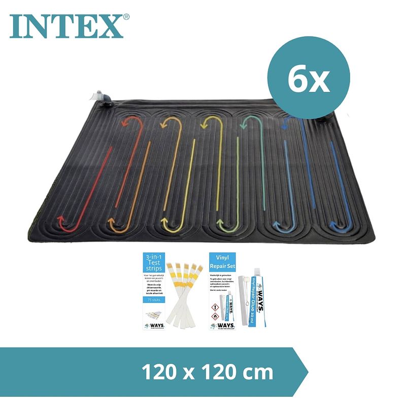 Foto van Intex - zwembad verwarming - 6x solarmat & ways reparatieset en teststrips