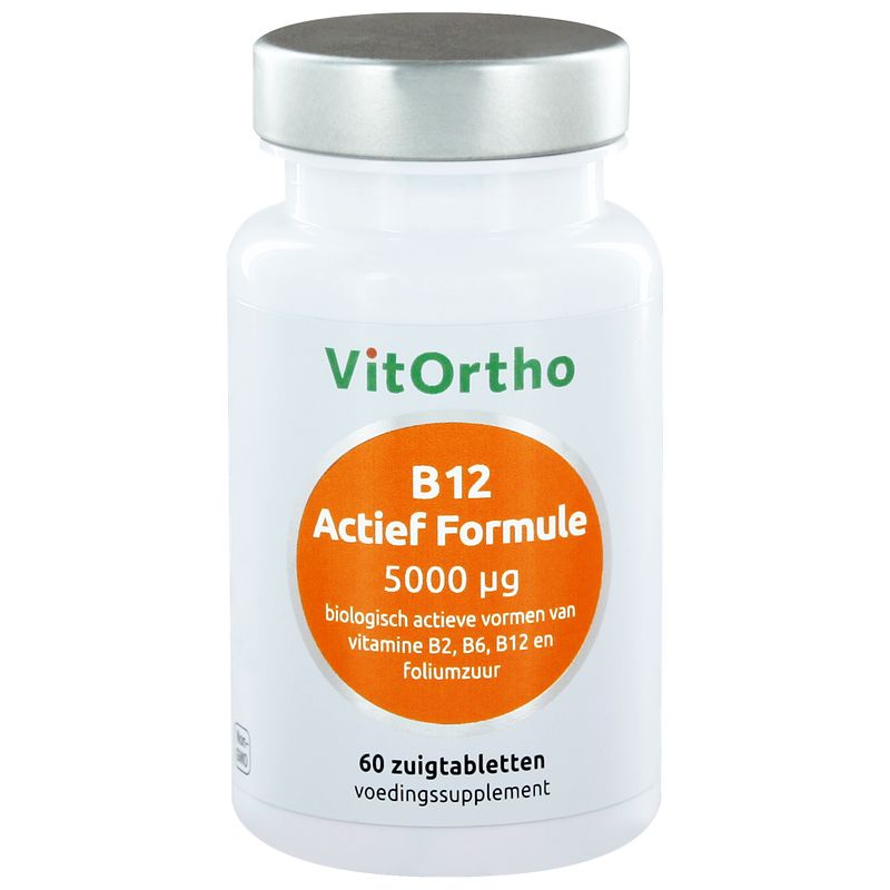 Foto van Vitortho b12 actief formule 5000mcg zuigtabletten 60st