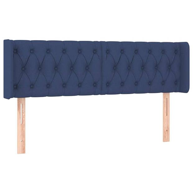 Foto van Vidaxl hoofdbord met randen 147x16x78/88 cm stof blauw