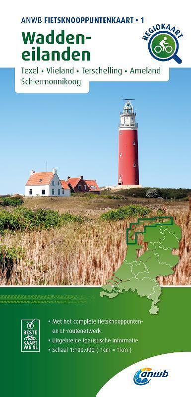 Foto van Fietsknooppuntenkaart waddeneilanden 1:100.000 - anwb - paperback (9789018046347)