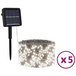 Foto van Vidaxl 5 st lichtslinger met 200 led'ss solar binnen/buiten koudwit