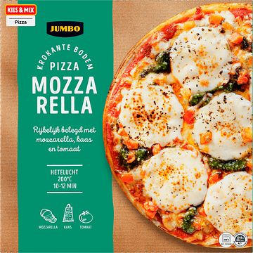 Foto van 3 voor € 6,00 | jumbo pizza mozzarella 335g aanbieding bij jumbo