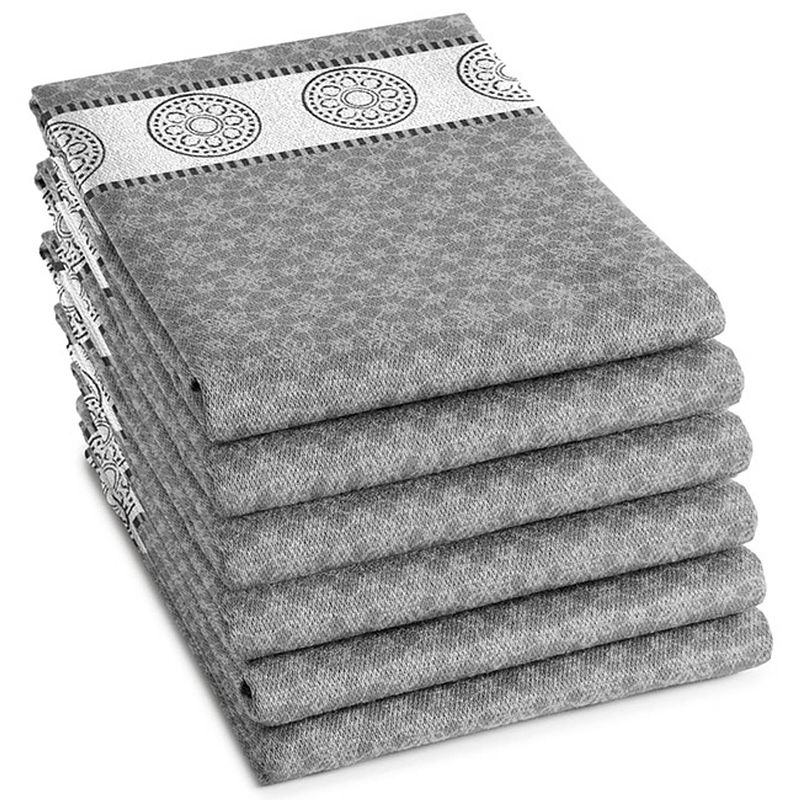 Foto van Ddddd theedoek lace grey (6 stuks)