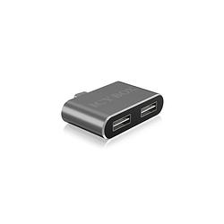 Foto van Icy box ib-hub1201-c usb-c® (usb 3.2 gen 2) multiport hub 2 poorten antraciet