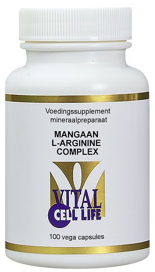 Foto van Vital cell life mangaan l-arginine complex capsules