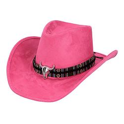 Foto van Boland party carnaval verkleed cowboy hoed rodeo - roze - volwassenen - polyester - verkleedhoofddeksels