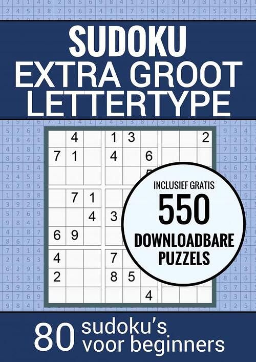 Foto van Boek cadeau - sudoku makkelijk - puzzelboek voor ouderen, senioren, opa en oma en slechtzienden: grootletter type xl/xxl - sudoku puzzelboeken -