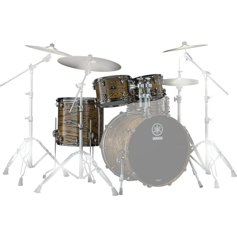 Foto van Yamaha jlhp6f3unt live custom hybrid oak natural 3d. tom set