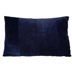 Foto van Present time kussen ribbed 60 x 40 cm polyester donkerblauw