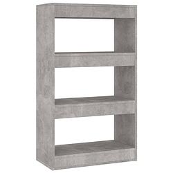 Foto van The living store boekenkast betongrijs - 60 x 30 x 103 cm - stevig en stabiel