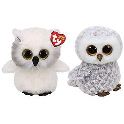 Foto van Ty - knuffel - beanie buddy - austin owl & owlette owl