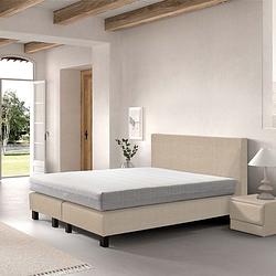 Foto van 2-persoons boxspring cloud chill - creme 160x200 cm - pocketvering - inclusief topper - dekbed-discounter.nl