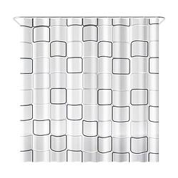 Foto van Loti living douchegordijn anti schimmel - cube design - inclusief ringen - polyester - douchegordijn 180x200 cm