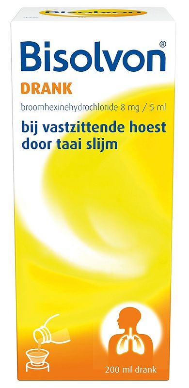 Foto van Bisolvon elixer forte hoestdrank 200 ml (8 mg/ 5 ml) bij jumbo