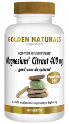 Foto van Golden naturals magnesium citraat 400mg tabletten