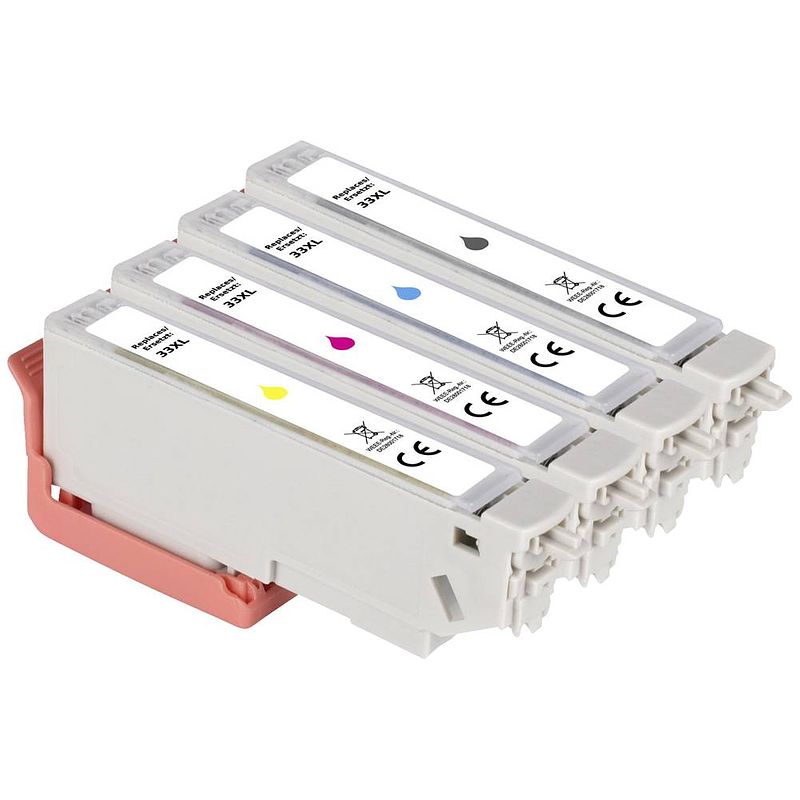 Foto van Renkforce inkt combipack vervangt epson 33xl (c13t335740) compatibel zwart, cyaan, magenta, geel rf-5706062