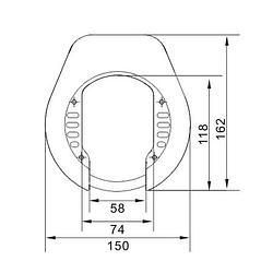 Foto van Lynx lazo model block xxl ringslot art-2 plug-in voor ketting