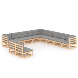 Foto van Vidaxl 11-delige loungeset met kussens massief grenenhout