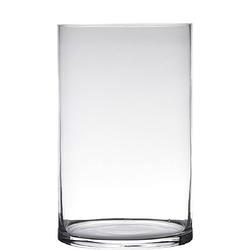 Foto van Transparante home-basics cylinder vorm vaas/vazen van glas 25 x 19 cm - vazen