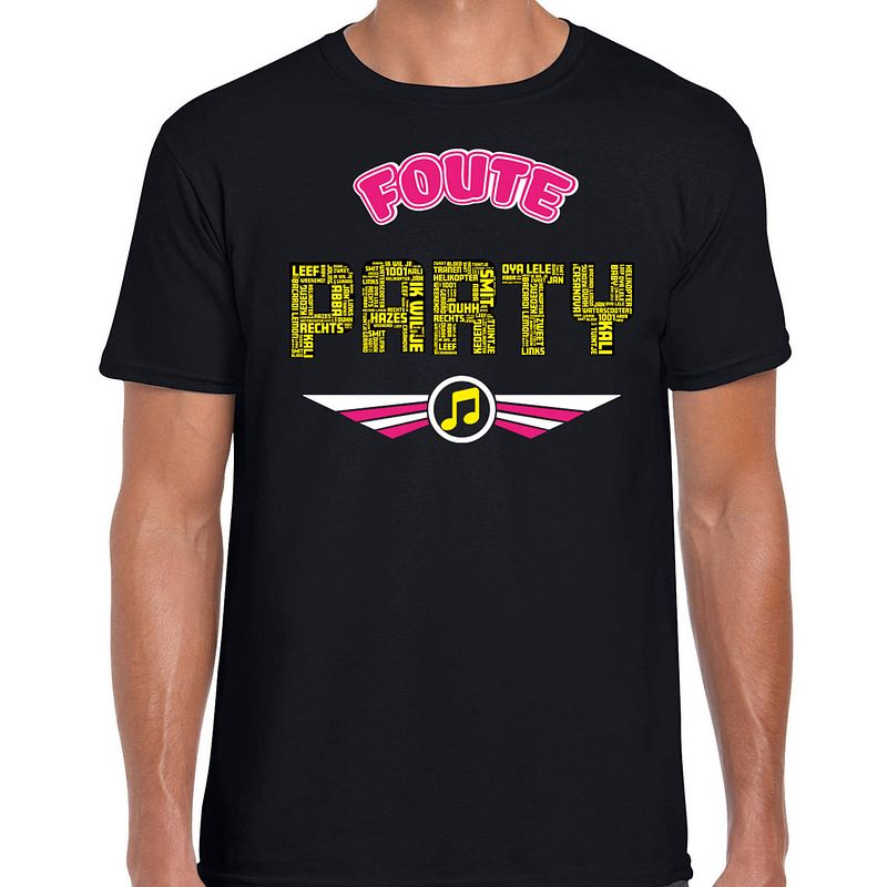 Foto van Bellatio decorations foute party t-shirt - heren - zwart - foute party outfit/kleding 2xl - feestshirts