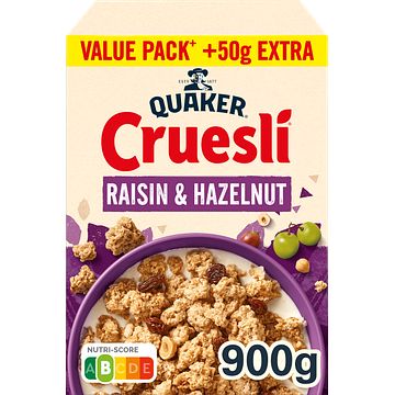 Foto van Quaker cruesli rozijn & hazelnoot voordeelverpakking 900gr bij jumbo