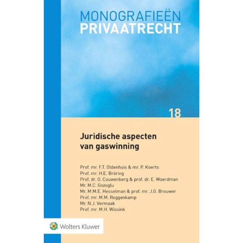 Foto van Juridische aspecten van gaswinning - monografieen