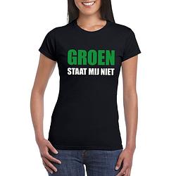 Foto van Groen staat mij niet t-shirt zwart dames 2xl - feestshirts