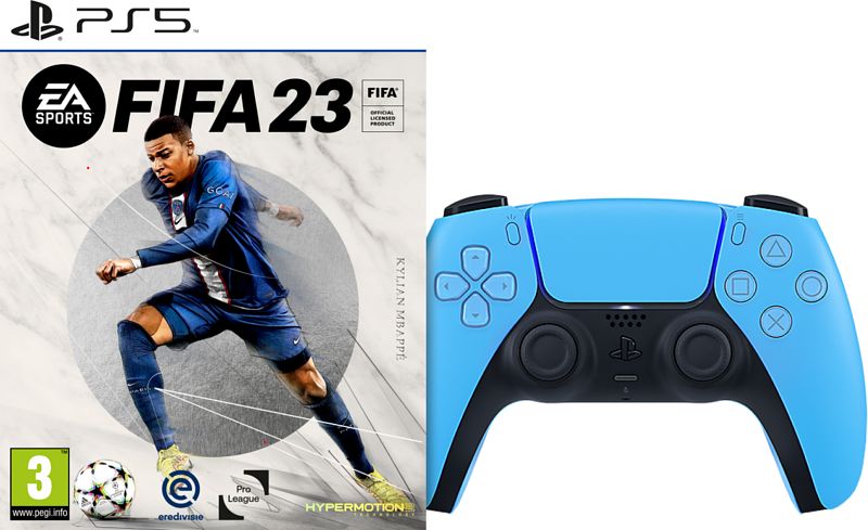 Foto van Fifa 23 ps5 + sony dualsense blauw