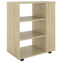 Foto van The living store verrijdbare kast - sonoma eiken - 60 x 35 x 75 cm - duurzaam en mobiel