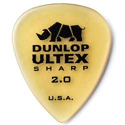 Foto van Dunlop 433p200 ultex sharp pick 2.0 mm plectrumset (6 stuks)