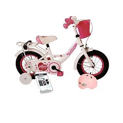 Foto van Volare kinderfiets ashley - 12 inch - wit - inclusief fietshelm + accessoires