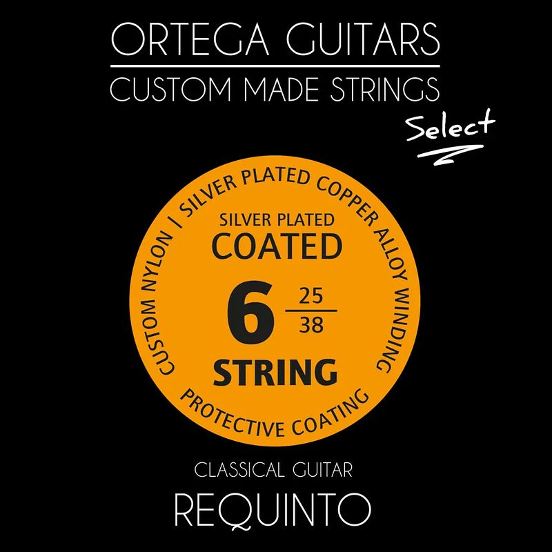 Foto van Ortega rqs requinto coated normal tension strings snarenset voor klassieke gitaar