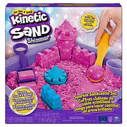 Foto van Kinetic sand glinsterend zandkasteel speelset - roze