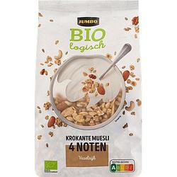 Foto van Jumbo bio krokante muesli 4 noten 350g