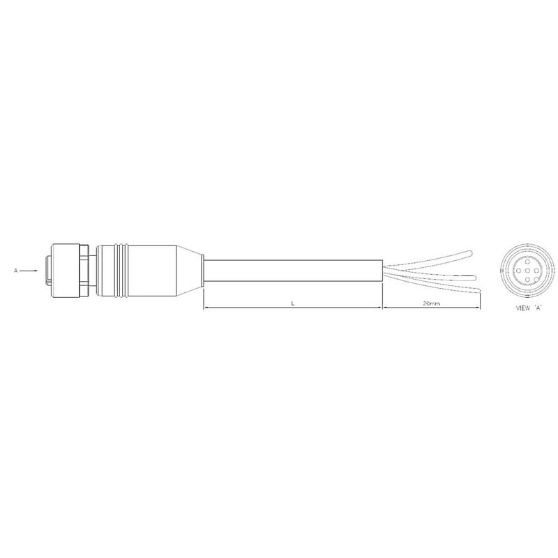 Foto van Te connectivity 1-2273043-3 sensor/actuator connector, geassembleerd m12 aantal polen: 3 bus, recht 5.00 m 1 stuk(s)