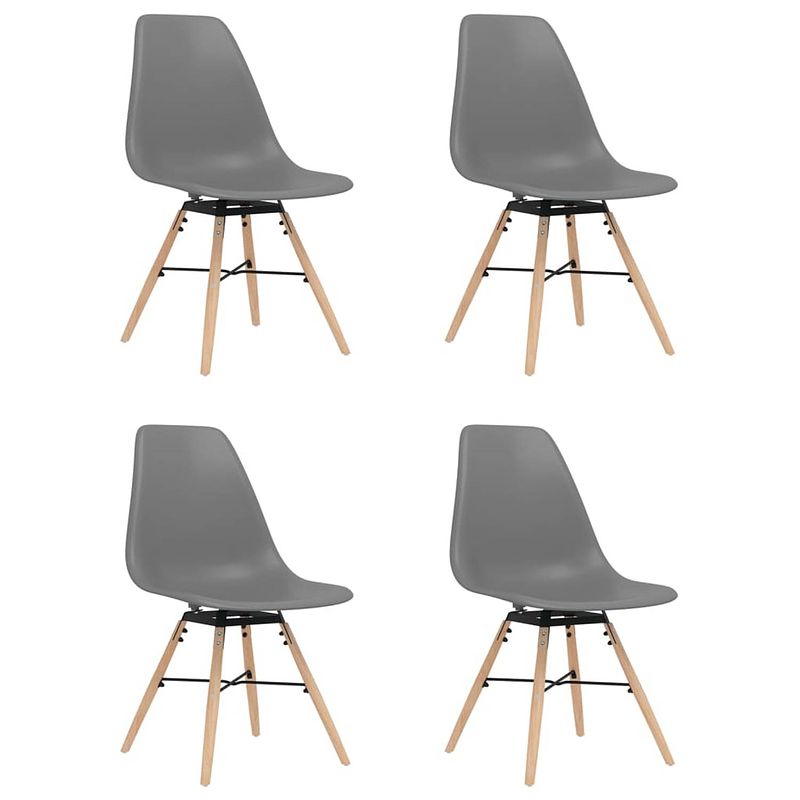 Foto van Vidaxl eetkamerstoelen 4 st pp grijs